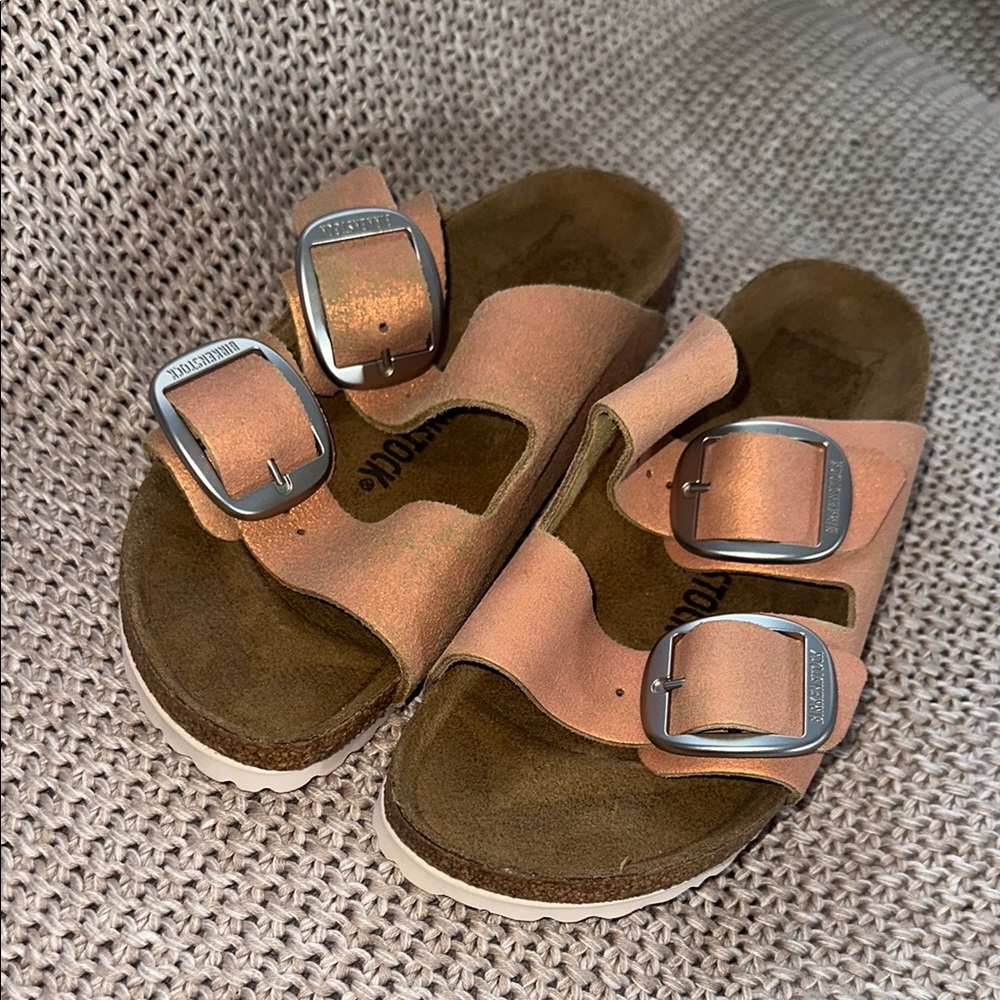 Birkenstock Unisex Arizona Suede Sea Copper Sandals